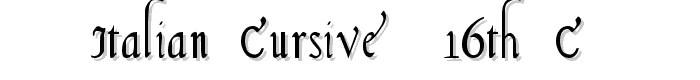 Italian Cursive, 16th c. font